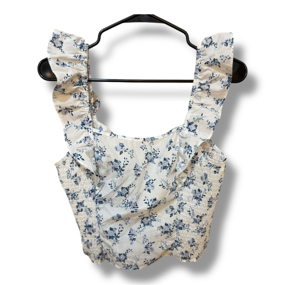 Floral Ruffle Sleeveless Top